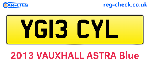 YG13CYL are the vehicle registration plates.