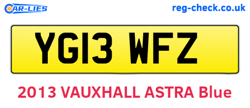 YG13WFZ are the vehicle registration plates.