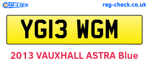 YG13WGM are the vehicle registration plates.