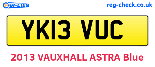YK13VUC are the vehicle registration plates.