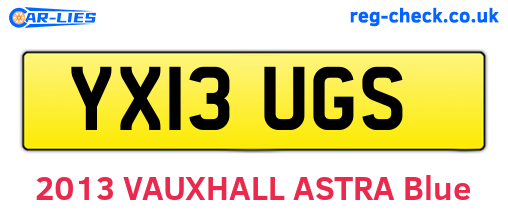 YX13UGS are the vehicle registration plates.