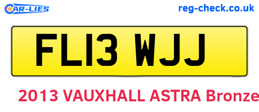 FL13WJJ are the vehicle registration plates.