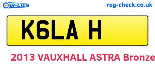 K6LAH are the vehicle registration plates.