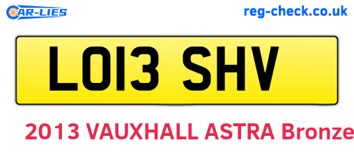 LO13SHV are the vehicle registration plates.