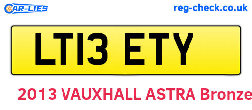 LT13ETY are the vehicle registration plates.