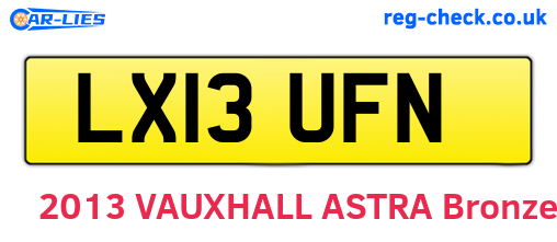 LX13UFN are the vehicle registration plates.