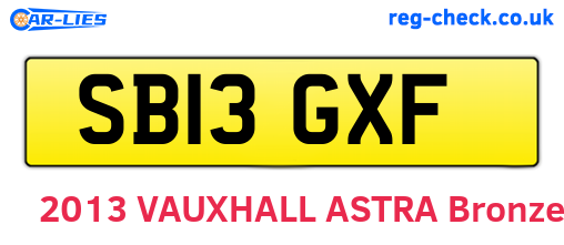 SB13GXF are the vehicle registration plates.
