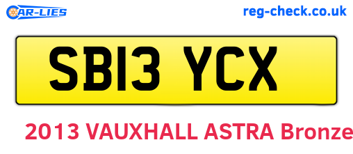 SB13YCX are the vehicle registration plates.