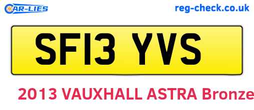 SF13YVS are the vehicle registration plates.