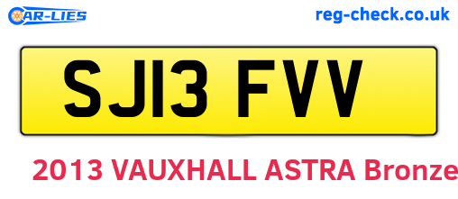 SJ13FVV are the vehicle registration plates.