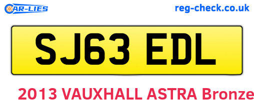 SJ63EDL are the vehicle registration plates.