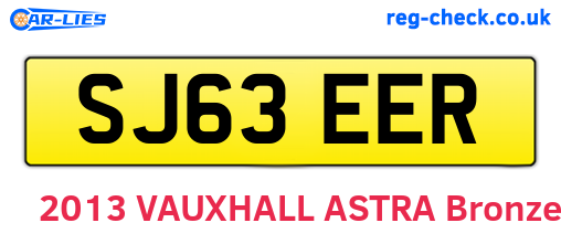 SJ63EER are the vehicle registration plates.