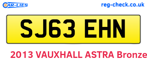 SJ63EHN are the vehicle registration plates.