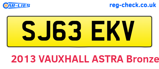 SJ63EKV are the vehicle registration plates.