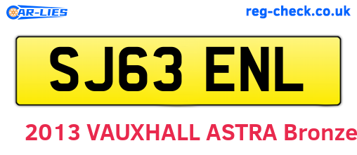 SJ63ENL are the vehicle registration plates.