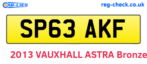 SP63AKF are the vehicle registration plates.