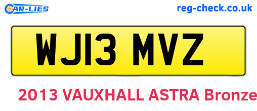 WJ13MVZ are the vehicle registration plates.