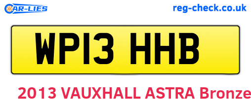 WP13HHB are the vehicle registration plates.