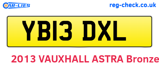 YB13DXL are the vehicle registration plates.