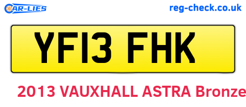 YF13FHK are the vehicle registration plates.