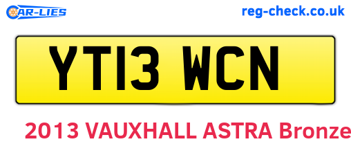 YT13WCN are the vehicle registration plates.