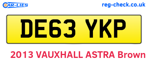 DE63YKP are the vehicle registration plates.