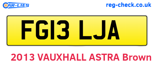 FG13LJA are the vehicle registration plates.