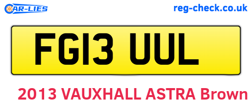 FG13UUL are the vehicle registration plates.