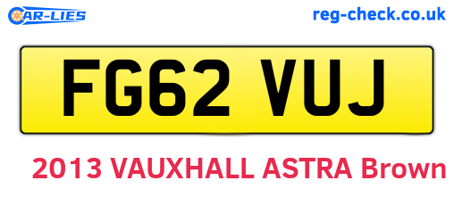 FG62VUJ are the vehicle registration plates.