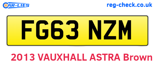 FG63NZM are the vehicle registration plates.