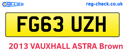 FG63UZH are the vehicle registration plates.