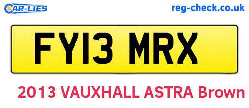 FY13MRX are the vehicle registration plates.