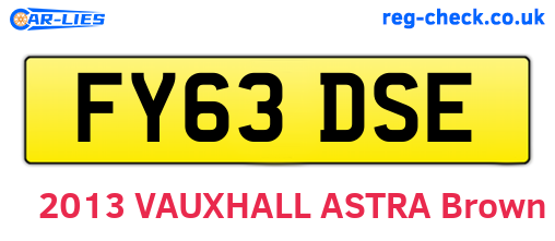 FY63DSE are the vehicle registration plates.