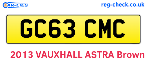 GC63CMC are the vehicle registration plates.