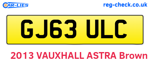 GJ63ULC are the vehicle registration plates.
