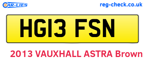 HG13FSN are the vehicle registration plates.