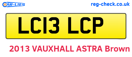 LC13LCP are the vehicle registration plates.