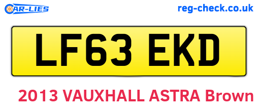 LF63EKD are the vehicle registration plates.