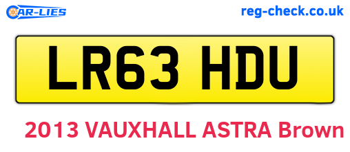 LR63HDU are the vehicle registration plates.