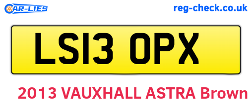 LS13OPX are the vehicle registration plates.