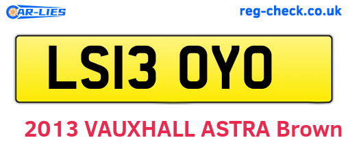 LS13OYO are the vehicle registration plates.
