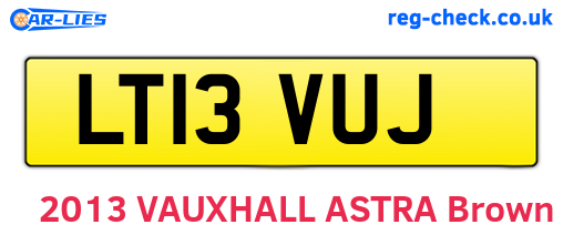 LT13VUJ are the vehicle registration plates.