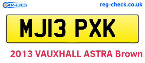 MJ13PXK are the vehicle registration plates.