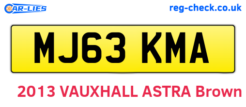 MJ63KMA are the vehicle registration plates.