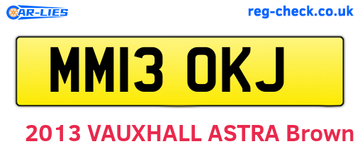 MM13OKJ are the vehicle registration plates.