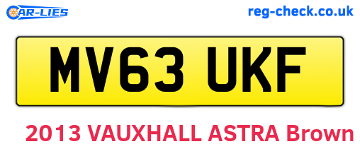 MV63UKF are the vehicle registration plates.