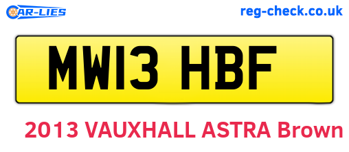 MW13HBF are the vehicle registration plates.