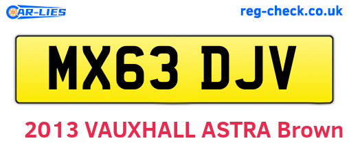 MX63DJV are the vehicle registration plates.