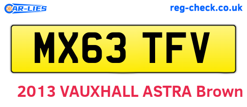MX63TFV are the vehicle registration plates.