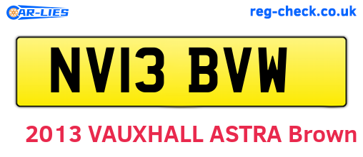 NV13BVW are the vehicle registration plates.